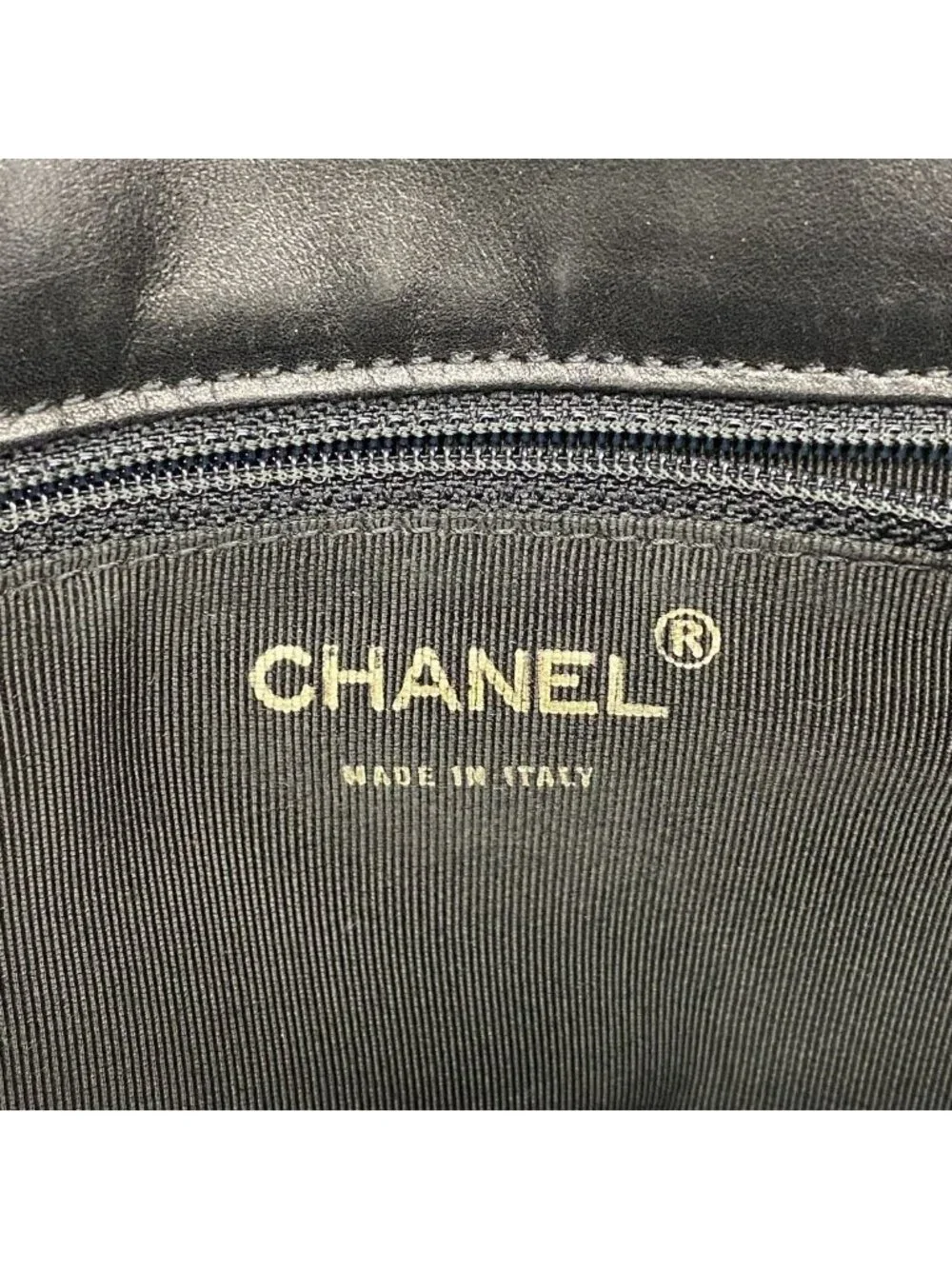 Chanel Shoulder Bag Lambskin Black Gold